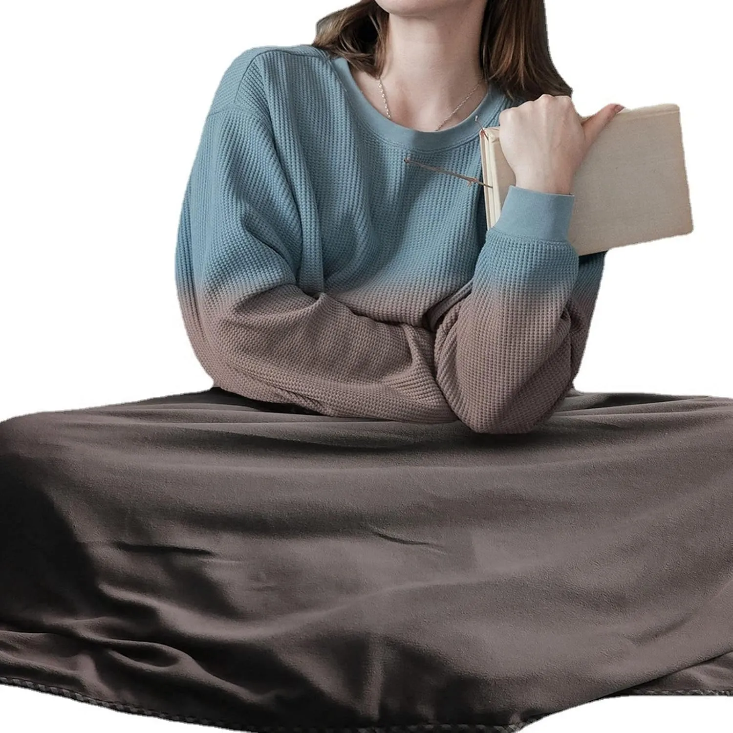Electric Heating Pad, Portable USB Warm Shawl with Larger Heating Area for Back Pain and Cramps Relief, Fast Heating Warm Blanket for Students Office Workers (Gray Green)
