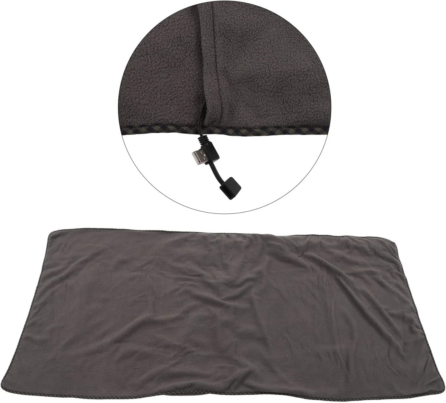 Electric Heating Pad, Portable USB Warm Shawl with Larger Heating Area for Back Pain and Cramps Relief, Fast Heating Warm Blanket for Students Office Workers (Gray Green)