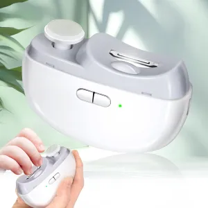 Electric Nail Clipper & Trimmer - 2 in 1 Design with Light & 2 Speeds, USB Rechargeable Safety Electric Nail File for Babies, Kids, Adults & Seniors