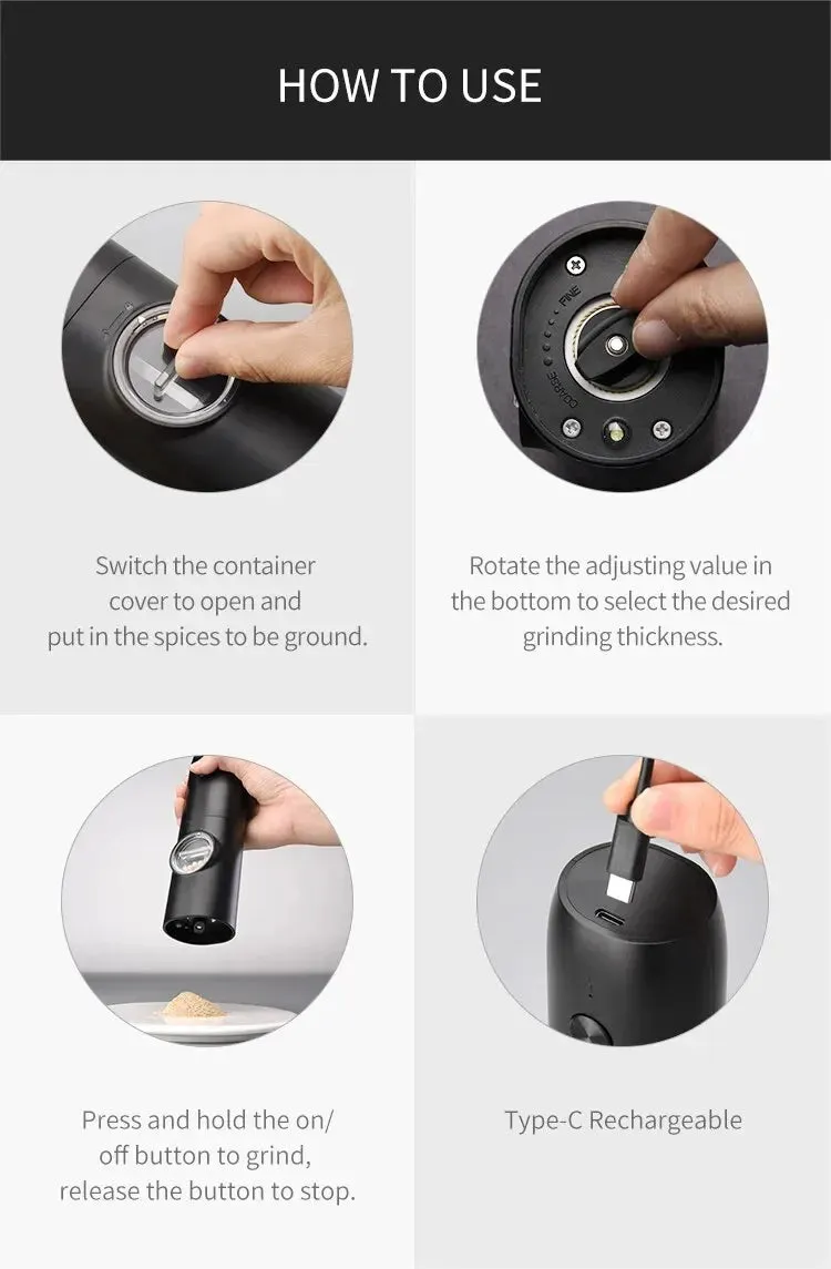Electric Salt & Pepper Grinder Set