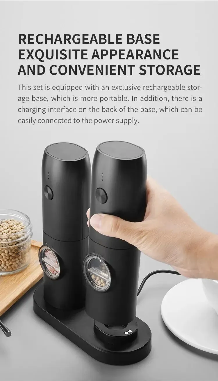 Electric Salt & Pepper Grinder Set