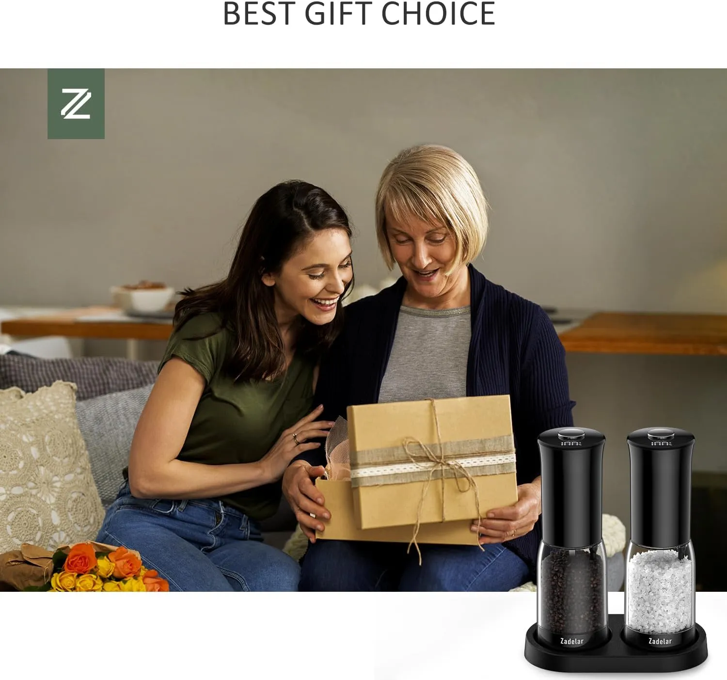 Electric Salt and Pepper Grinder Set with LED Power Display,Larger Capacity Salt and Pepper Shakers Set Rechargeable Electric with Flexible Coarsenes,LED Light,One Hand Operation for Kitchen