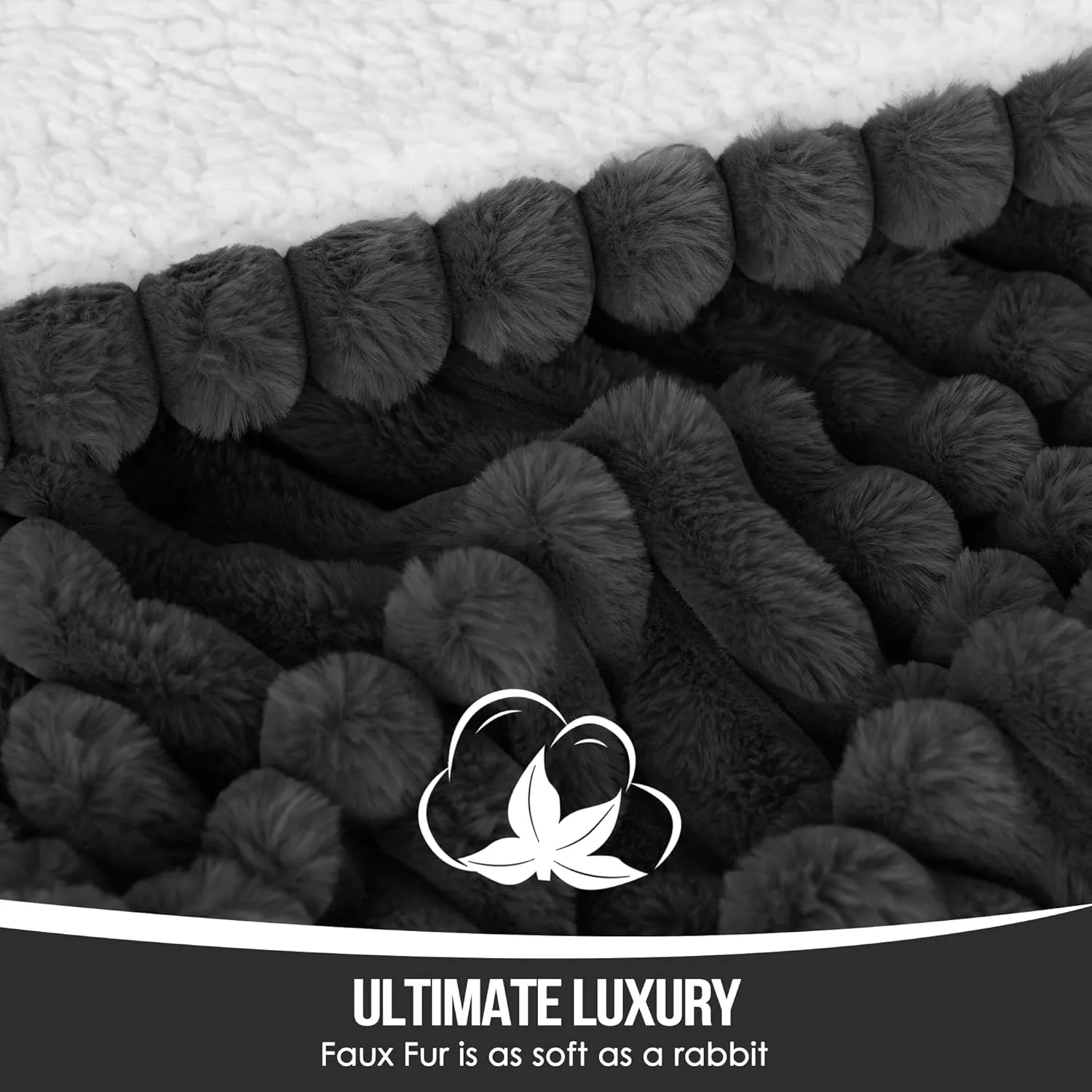 Electric Throw Blanket, Super Cozy Luxury Faux Fur & Sherpa with 5 Heating Levels & 4 Hours Auto Off, Fast Heating & Overheat Protection, 50x60 Inch Heated Throw Choice of Gift, Charcoal