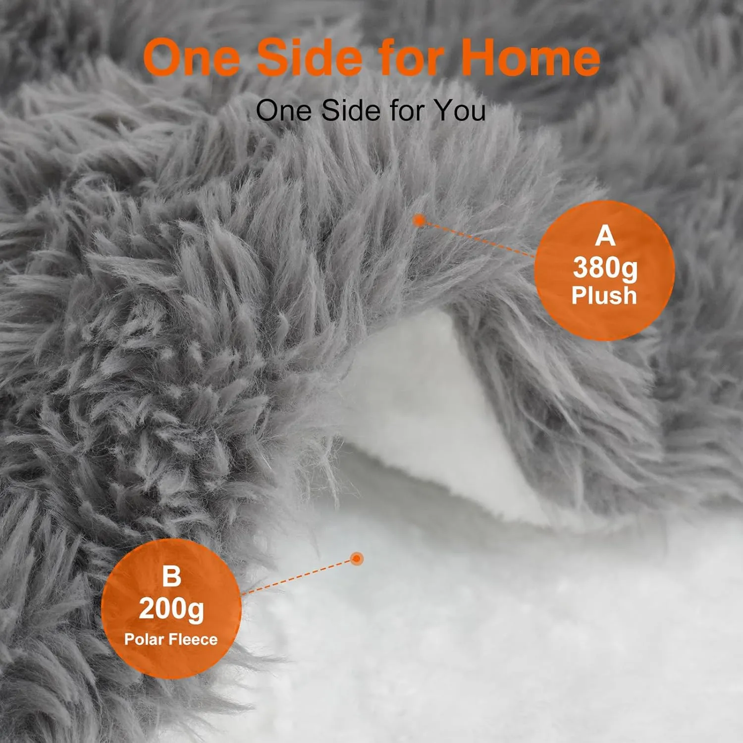 Electric Throw Blanket, Super Cozy Shaggy Faux Rabbit Fur with 6 Fast Heating Levels & 4 Hours Auto Off, ETL & FCC Certified & Overheat Protection, 50x60 Inch Soft Heated Blanket Throw, Gray