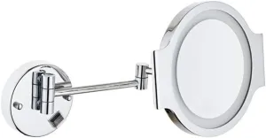 ELTOX Wall Mounted Makeup Mirror with Lights and 3X Magnification,Premium 8'' one-Sided Bathroom Vanity Mirror,360 Degree Swivel,Rechargeable,Cordless and Plug Operated (Color : Hardwired)
