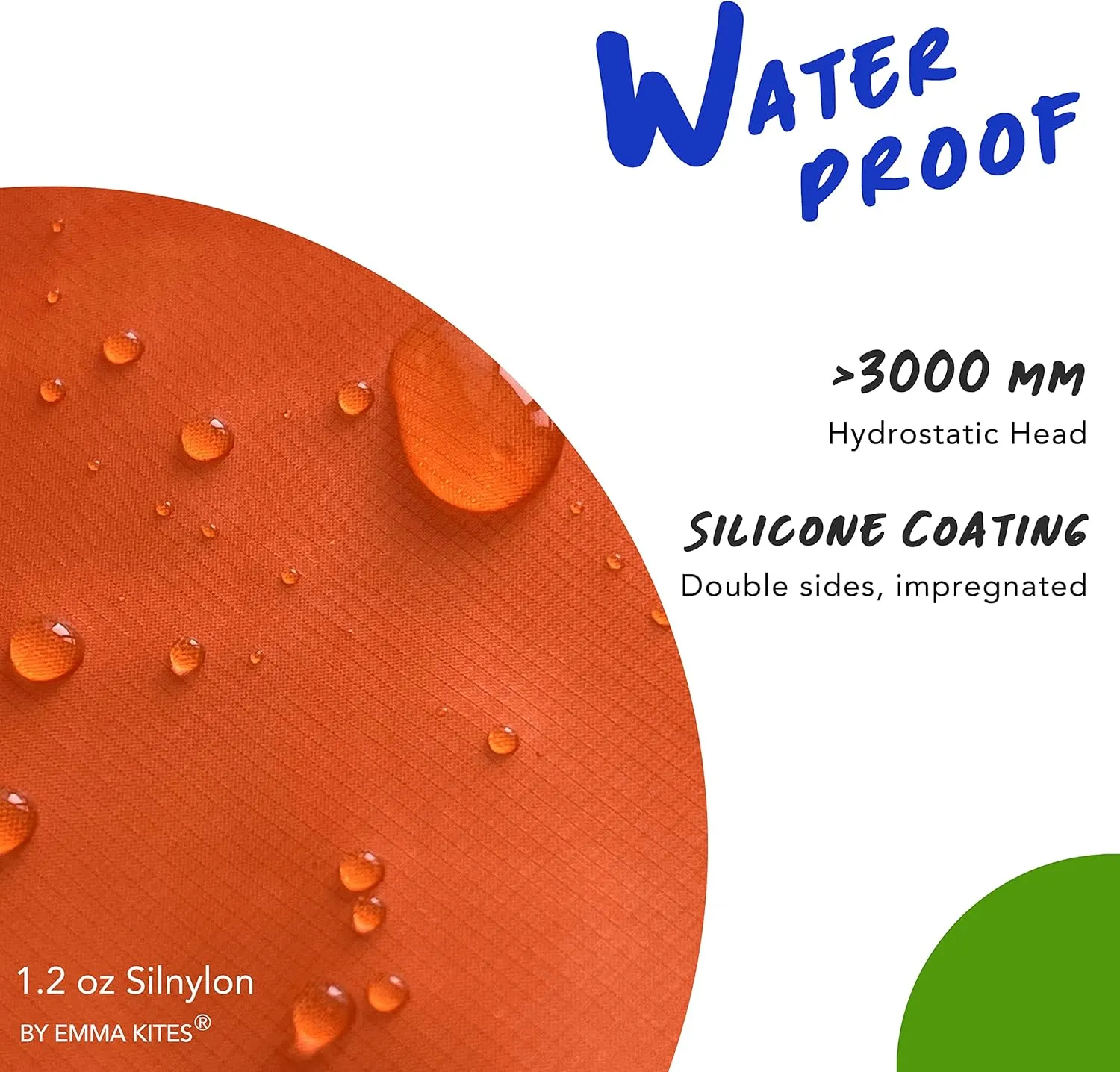emma kites Orange 20D Ripstop Nylon Fabric Waterproof 1.2 oz Silnylon Silicone Coating Ultralight Tear Resistant for Tarp Tent Poncho Rainfly Pack Cover Stuff Gear Sack Pre-Cut 3 Yard (60"x108")