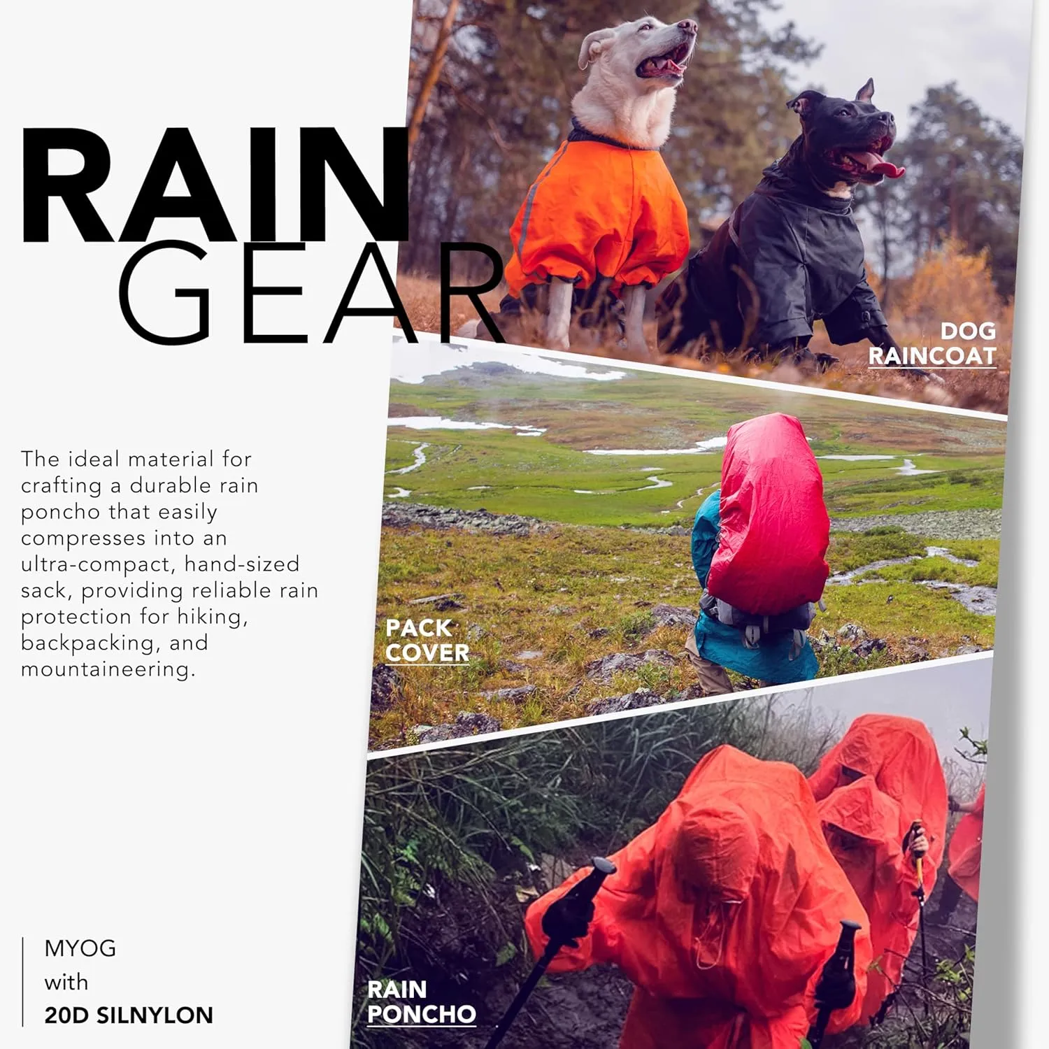 emma kites Orange 20D Ripstop Nylon Fabric Waterproof 1.2 oz Silnylon Silicone Coating Ultralight Tear Resistant for Tarp Tent Poncho Rainfly Pack Cover Stuff Gear Sack Pre-Cut 3 Yard (60"x108")