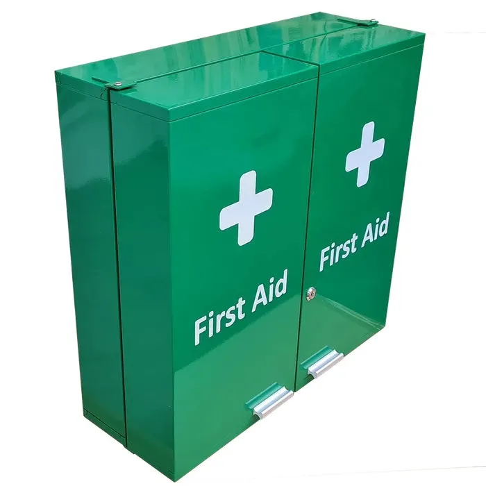 Empty Double Door Metal First Aid Cabinet Wall Mountable