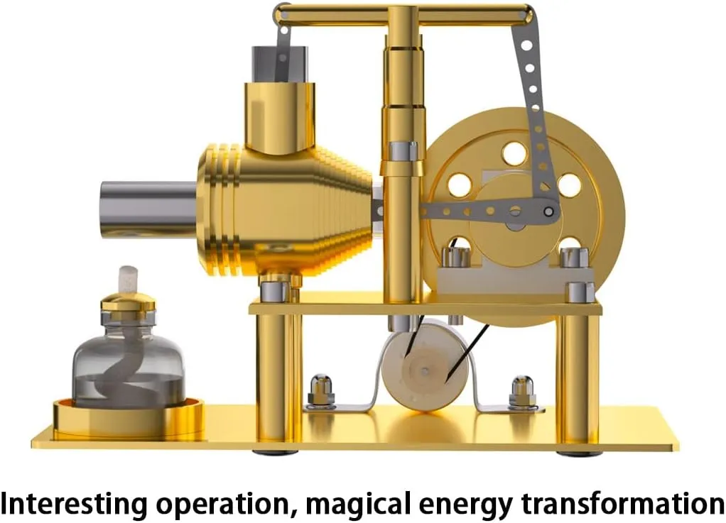 Engine Kit for Adults, Metal Stirling Engine Model Kit That Runs, Generator Heat Motor Model Educational Physics Experiment STEM Model