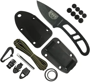 ESEE Authentic CAN-B-KIT-E Survival Knife, Sheath w/Clip Plate, Survival Kit