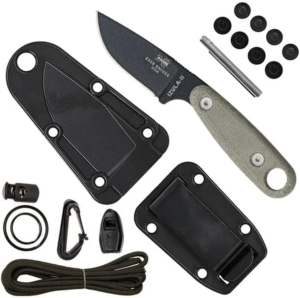 ESEE Black Izula II w/Survival Kit & Sheath