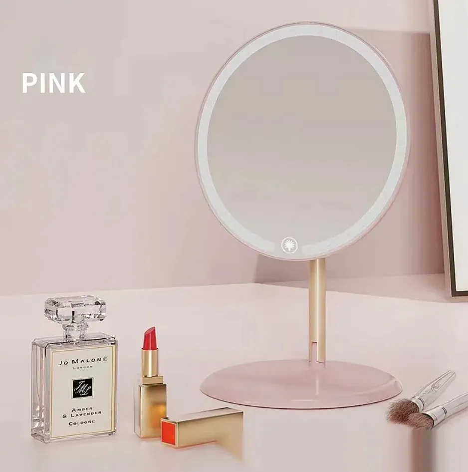 Espejo de Maquillaje LED con Lámpara de Escritorio Tri-Fold