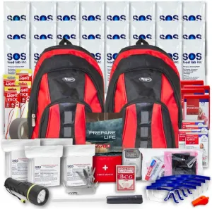 Essentials Complete Deluxe Survival Kit 2 & 4 Person | Bug-Out-Bag | Emergency Go Bag Kit for Wildfires, Hurricanes, and Other Natural Disasters