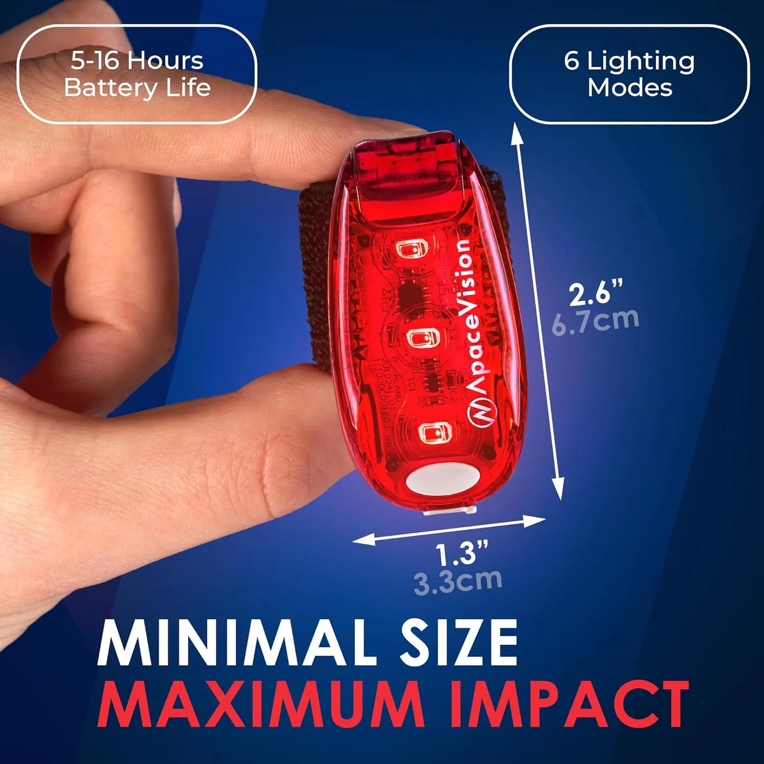 EverLightFX USB Rechargeable LED Safety Light (2 Pack) by Apace - Super Bright Bike Tail Light Works Brilliantly as Running Light for Joggers, Pets, Bicycle Strobe or Rear Clip On Lights