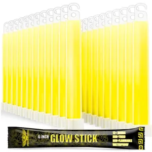 EVERLIT Survival Emergency Glow Sticks- 6 Inches Light Sticks for First Aid Kit, Survival Kit, Camping, Hiking, Outdoor, Disasters, Emergencies Up to 12 Hours Duration… (24 Pack, Yellow)
