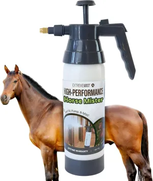 ExtremeMIST High-Performance Equine Mister, Handheld Pump Sprayer, Portable Stable Sprayer Bottle for Horses, Continuous Hi-Pressure Ultra-Fine Mist, for Horse Grooming w Oil Based Fly Sprays, 32 Oz