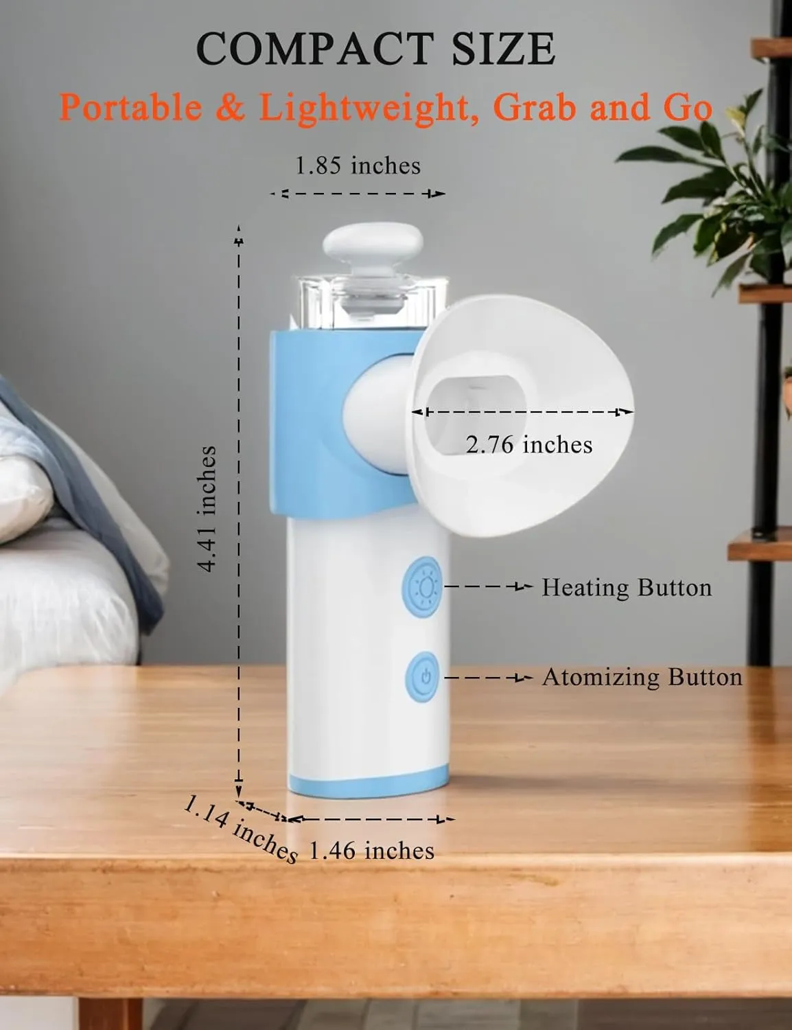 Eye Steamer for Dry Eye - Vowleike Portable Heated USB Nano Eye Mist Sprayer with Warm Compress for Dry Eyes & Stye Relief, Rechargeable Eye Drops Steamer for Home, Office & Travel, Light Blue