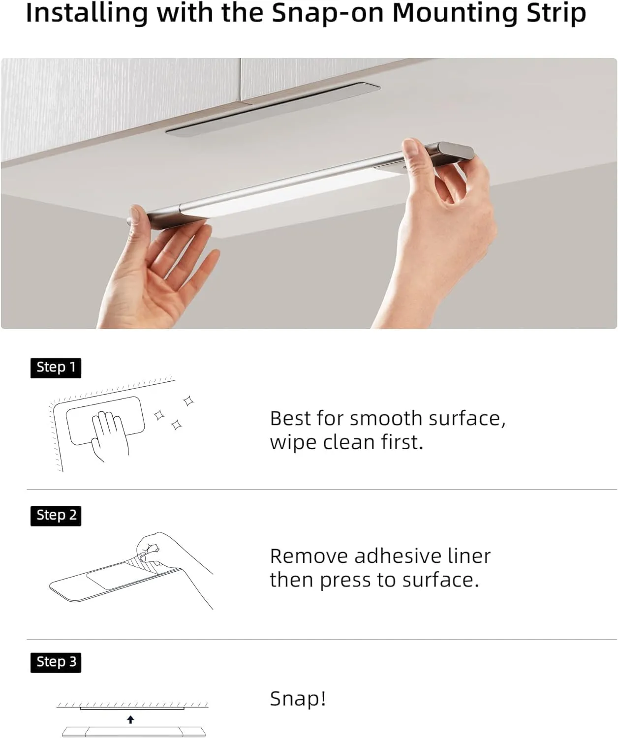 EZVALO 48 LED Under Cabinet Lighting, Motion Sensor Closet Light with Detachable Battery, Wireless LED Magnetic Light for Kitchen, Wardrobe-15.8Inch