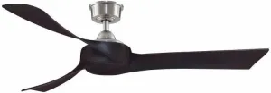 Fanimation Wrap Custom - 3 Blade Ceiling Fan - 12.46 Inches Tall And 56 Inches Wide - Brushed Nickel Finish - Dark Walnut Blade Color