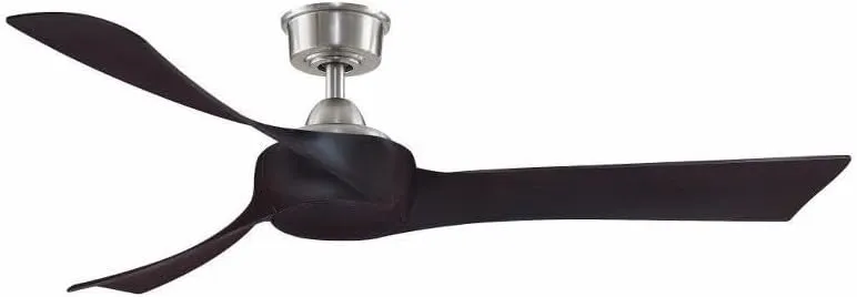 Fanimation Wrap Custom - 3 Blade Ceiling Fan - 12.46 Inches Tall And 56 Inches Wide - Brushed Nickel Finish - Dark Walnut Blade Color
