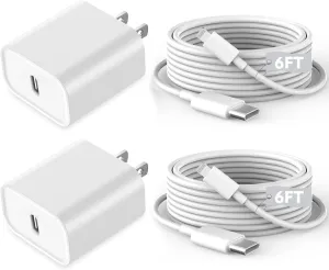 Fast iPhone Charger,2Pack[Apple MFi Certified] Quick Fast Apple Charger 6ft Long USB C Lightning Cable Fast Charging Cord USB Charger Block Adapter for iPhone 14 Plus/14 ProMax/13 Mini 12/11/XS/iPad