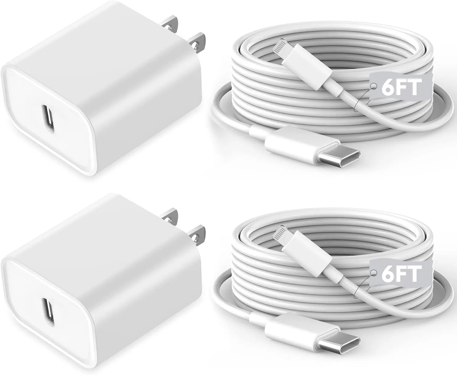Fast iPhone Charger,2Pack[Apple MFi Certified] Quick Fast Apple Charger 6ft Long USB C Lightning Cable Fast Charging Cord USB Charger Block Adapter for iPhone 14 Plus/14 ProMax/13 Mini 12/11/XS/iPad