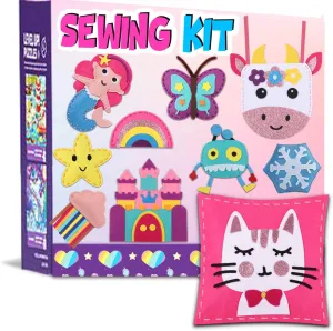 Favensen My First Sewing Kit for Kids,10 Easy DIY Stuffed Projects Ages 6-8/8-12 Years Old Girls Gifts for Girls Beginners,Felt Arts and Crafts kit Ages 579 Dolls Toys and Plush Pillow