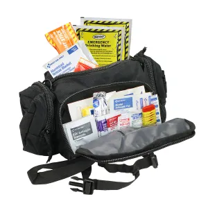 First Aid 3 Day Survival Kit with Emergency Food and Water, Black (73 Piece Kit)