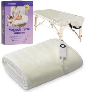 Flannel Massage Table Warmer w/ 6 Temperature Settings (71" x 31.5”) LivaClean Fleece Massage Table Warmer Heating Pad Blanket, Electric Heated Blanket, 2-Year Replacement Guarantee