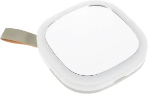 FRCOLOR Rechargeable LED Makeup Mirror with Light Compact Handheld Travel Mirror with Brightness Night Light Function USB Charging for Go Makeup Application