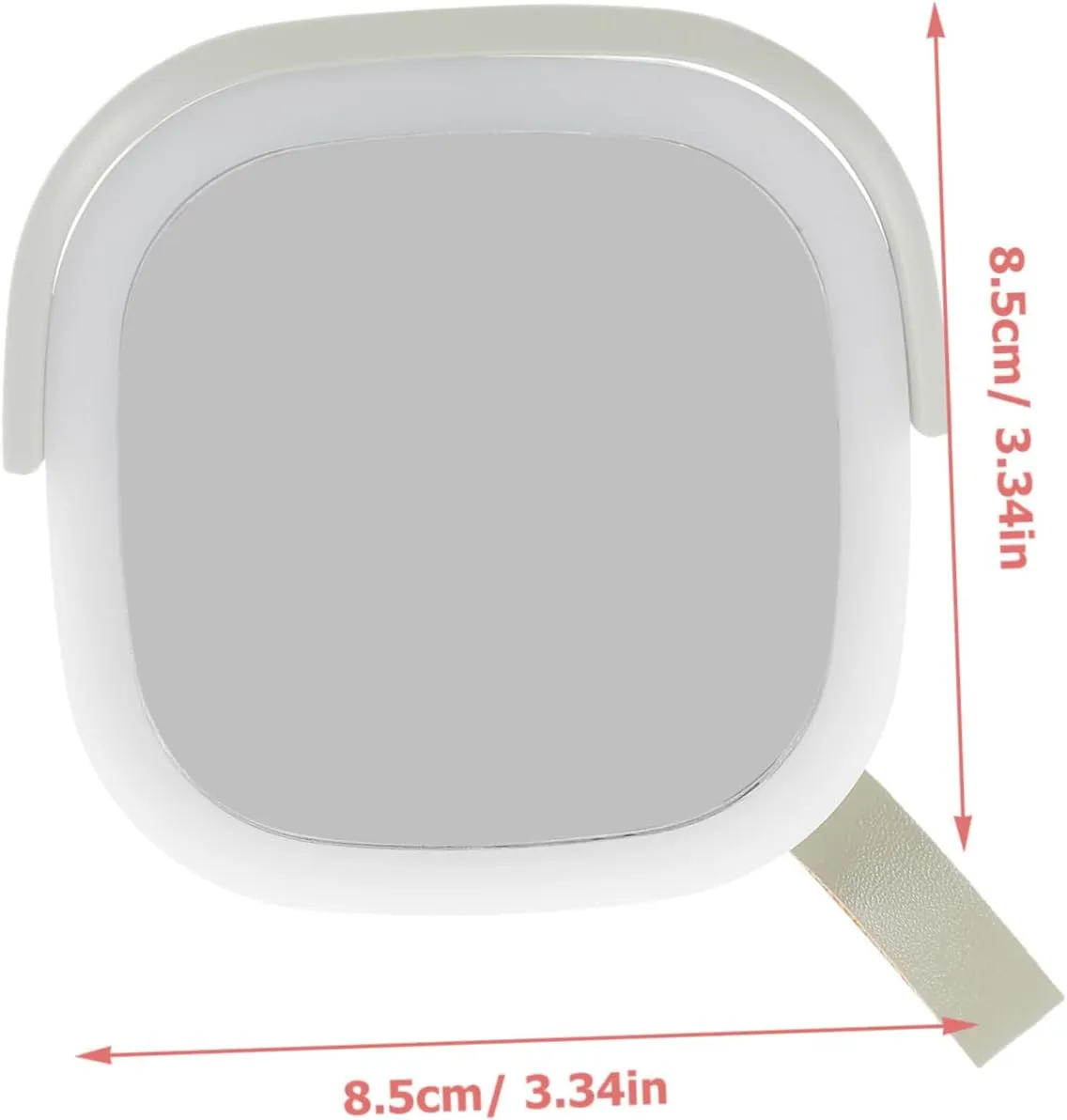 FRCOLOR Rechargeable LED Makeup Mirror with Light Compact Handheld Travel Mirror with Brightness Night Light Function USB Charging for Go Makeup Application