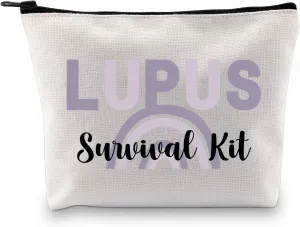 G2TUP Lupus Awareness Gift Lupus Survival Kit Makeup Bag Lupus Warrior Cosmetic Bag Lupus Support Gift Chronic Illness Gift (Lupus Survival Kit MB)