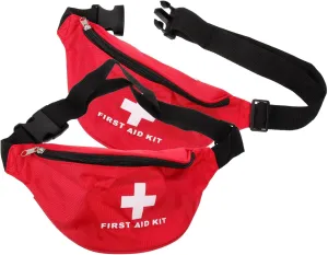 GANAZONO 2Pcs Portable First Aid Bag Large Capacity Medicine Waist Bag Lightweight Travel Emergency Kit for Family Outdoor Use Durable Zipper Design for Easy Access to Medical Supplies