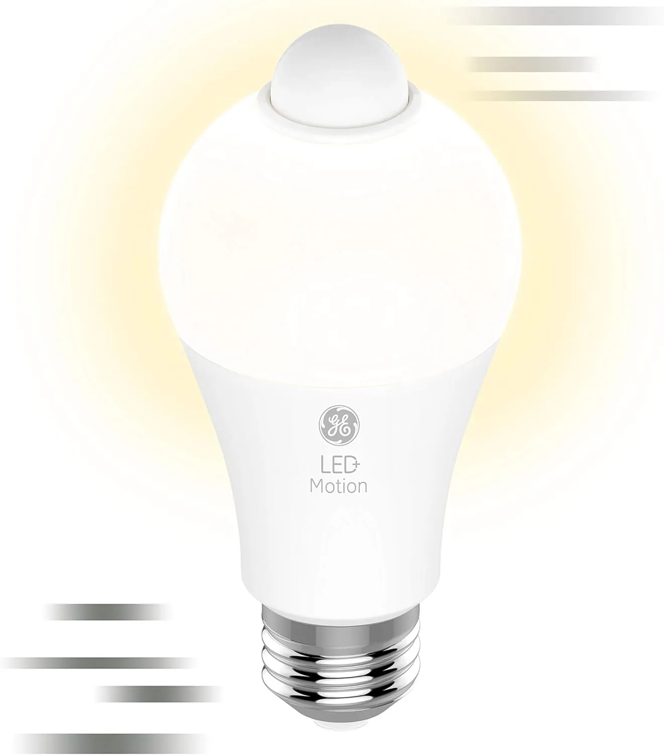 GE LED  Motion Sensor LED Light Bulbs, 12W, Outdoor Security Lights, A21, Warm White (2 Pack)