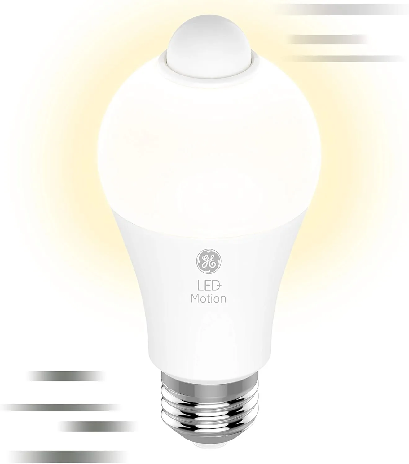 GE LED  Motion Sensor LED Light Bulbs, 12W, Outdoor Security Lights, A21, Warm White (2 Pack)