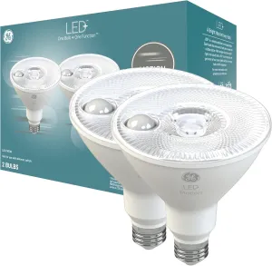 GE LED  Motion Sensor LED Light Bulbs, 15W, PAR38 Outdoor Security Floodlight, Warm White (2 Pack)
