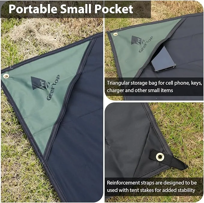 GEERTOP Ultralight Tent Footprint PU 3000 Waterproof Camping Tent Tarp with Drawstring Carrying Bag Ground Sheet Mat for Camping Hiking Backpacking Outdoor Picnic