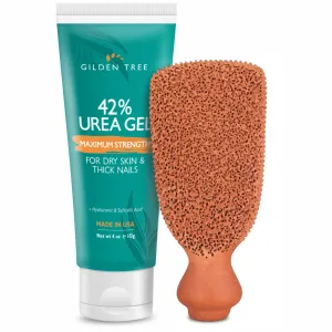 GILDEN TREE Max Strength 42% Urea Gel   Premium Terra Cotta Foot Scrubber Bundle