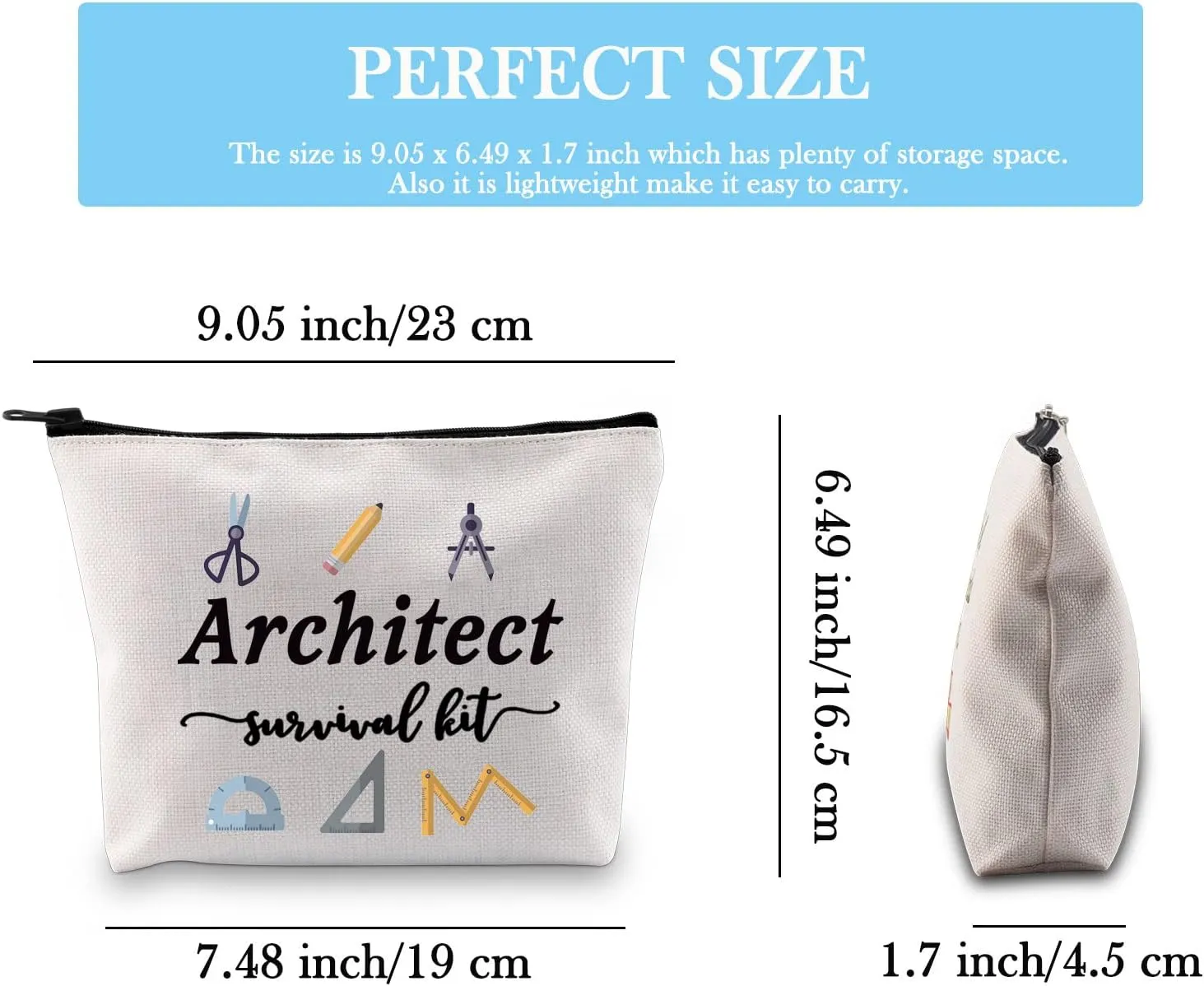 GJTIM Architecture Gifts Architecture Student Gift Architect Survival Kit Zipper Pouch Makeup Bag for Architects (Survival Kit Architect bag)