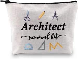 GJTIM Architecture Gifts Architecture Student Gift Architect Survival Kit Zipper Pouch Makeup Bag for Architects (Survival Kit Architect bag)