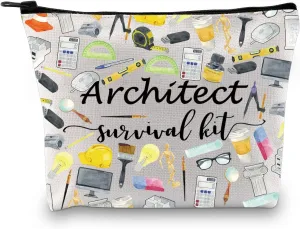 GJTIM Architecture Student Gift Survival Kit Zipper Pouch Makeup Bag for Architects (Survival Architect 2 Bag)