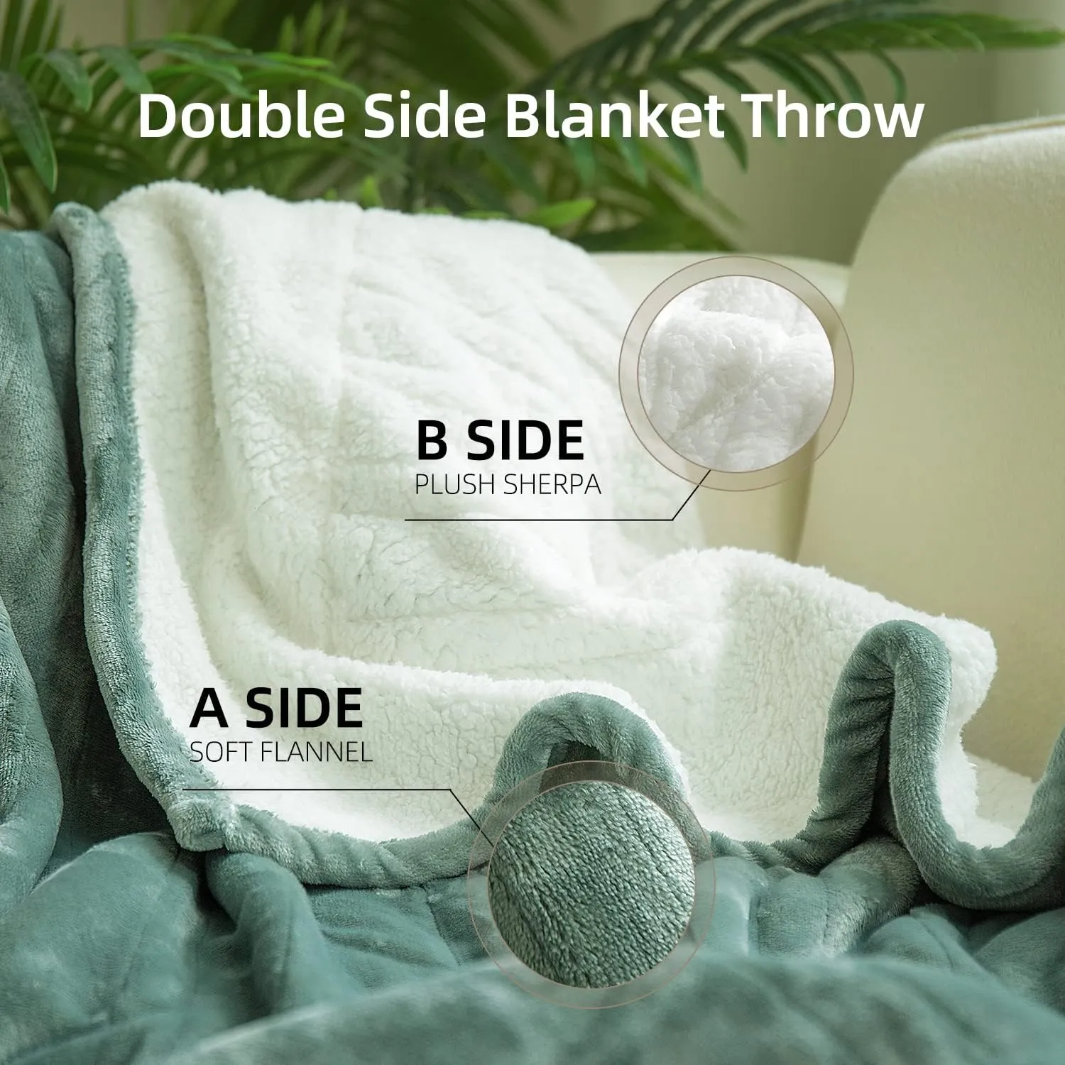 GOTCOZY Heated Blanket Electric Throw 50''X60''- Soft Silky Plush Electric Blanket with 4 Heating Level & 3 Hour Auto Off Heating Blanket, ETL Certified Machine Washable (Green)