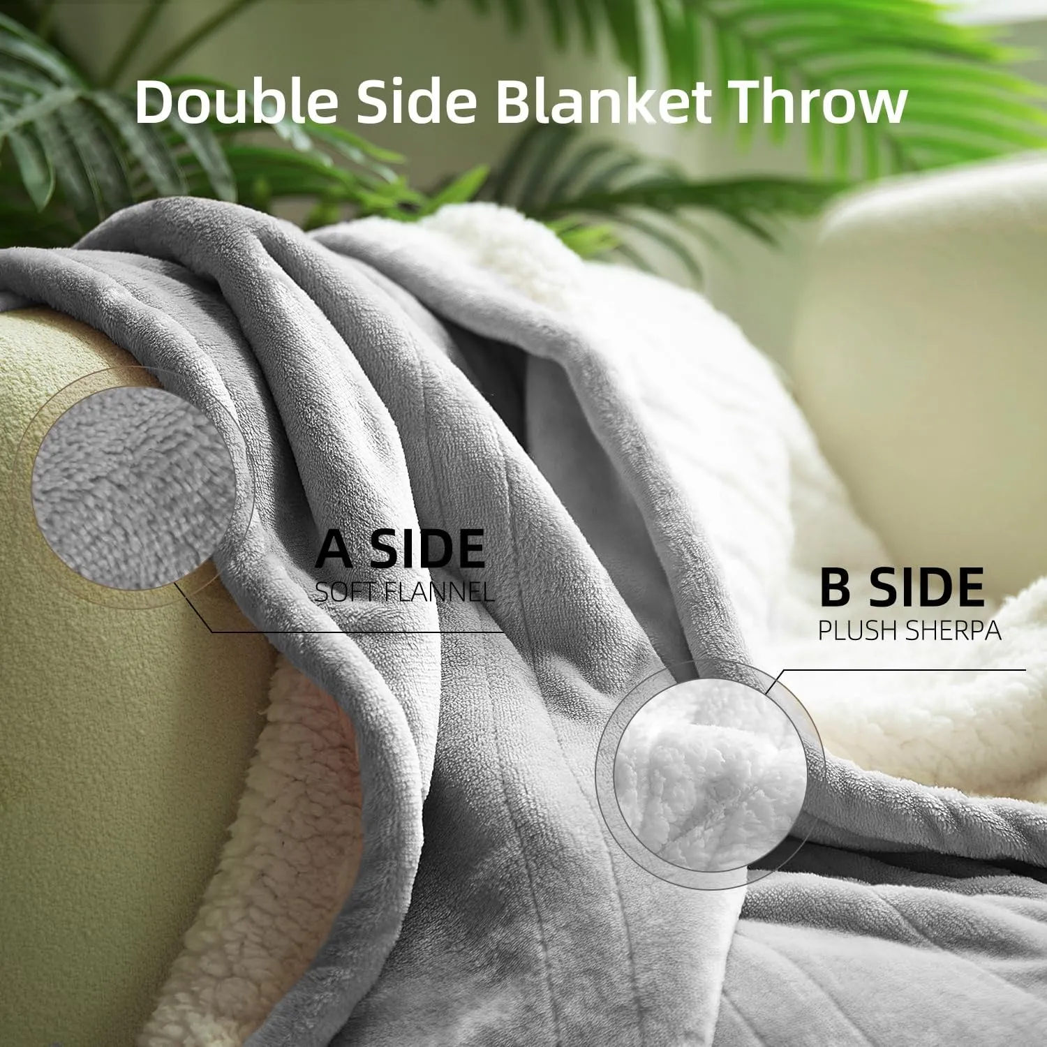 GOTCOZY Heated Throw Blanket, 50''X60'' - Soft Silky Plush Electric Blanket with 4 Heating Levels & 3 Hour Auto Off, ETL Certified, Machine Washable (Grey)
