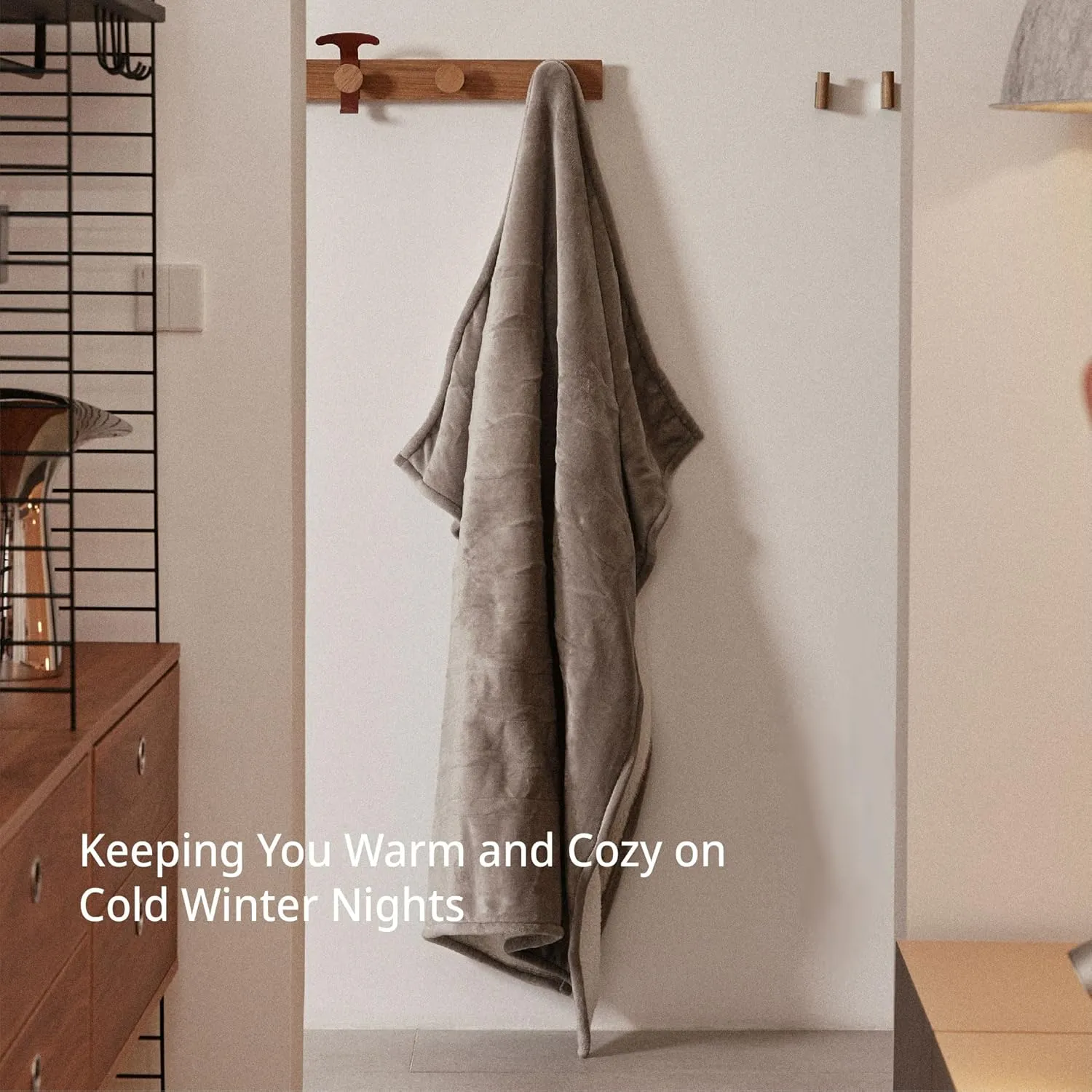 GOTCOZY Heated Throw Blanket, 50''X60'' - Soft Silky Plush Electric Blanket with 4 Heating Levels & 3 Hour Auto Off, ETL Certified, Machine Washable (Grey)