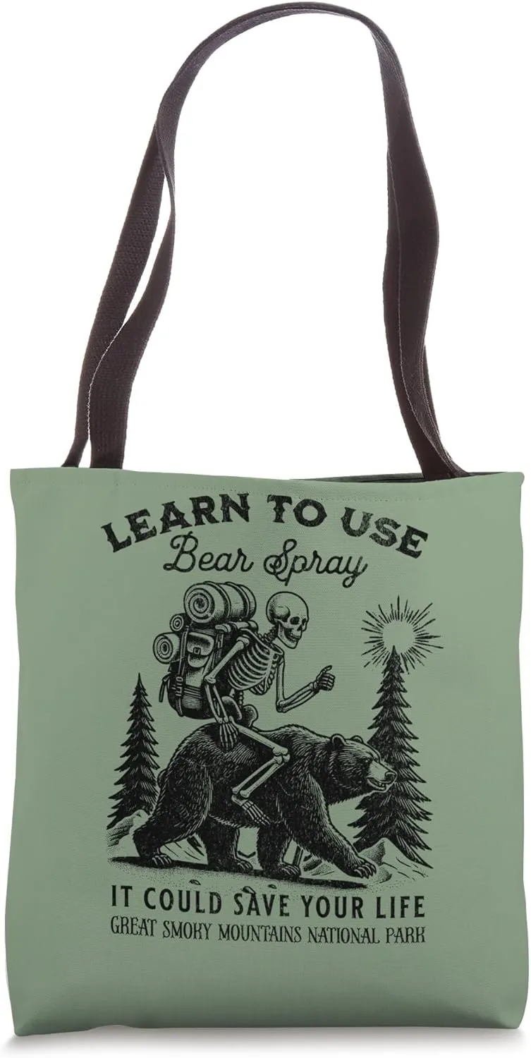 Great Smoky Mountains National Park Bear Funny Hiker Camping Tote Bag