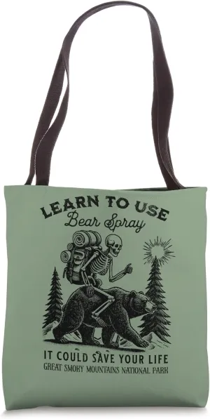 Great Smoky Mountains National Park Bear Funny Hiker Camping Tote Bag