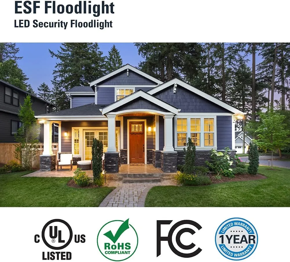 HALO Outdoor LED Flood & Security Light - Motion Activated Dusk to Dawn 2372 Lumens Bronze (ESF2A4MB)
