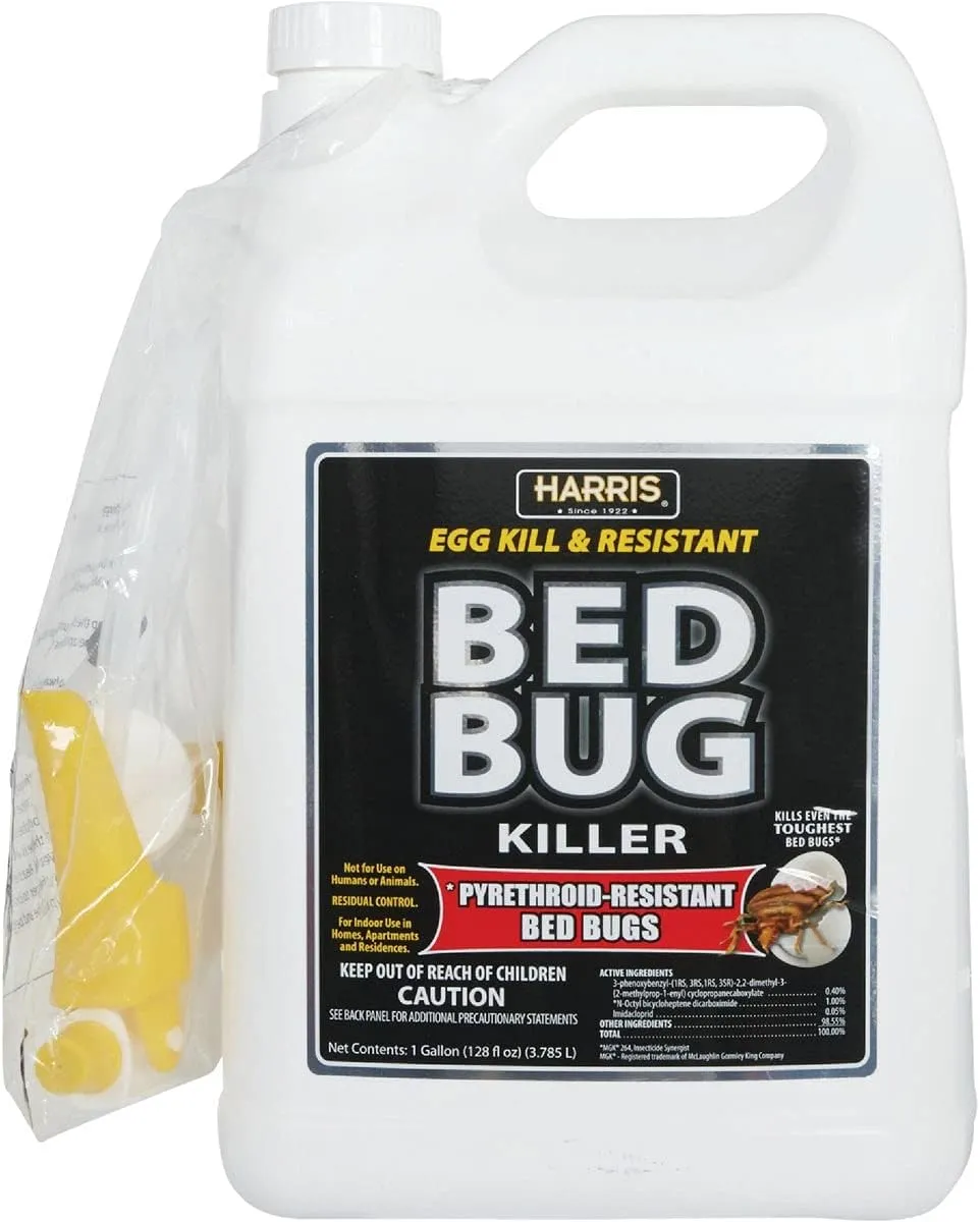 Harris Toughest Bed Bug Killer, Liquid Spray with Odorless and Non-Staining Extended Residual Kill Formula (Gallon)