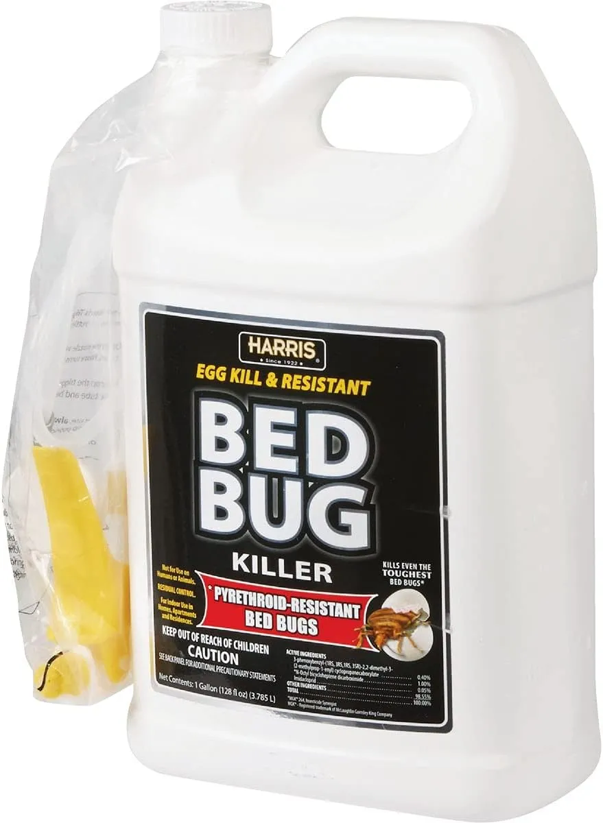 Harris Toughest Bed Bug Killer, Liquid Spray with Odorless and Non-Staining Extended Residual Kill Formula (Gallon)