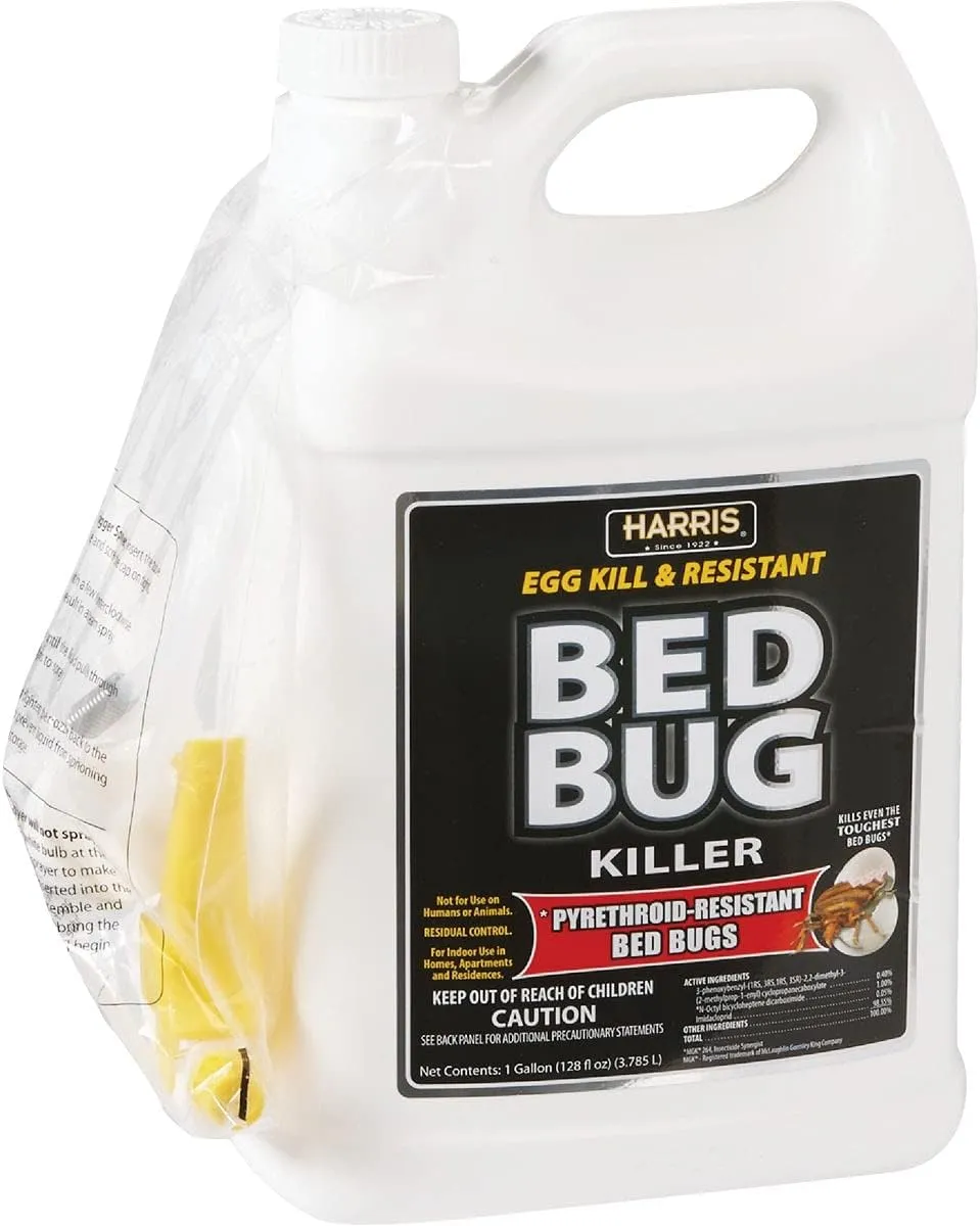 Harris Toughest Bed Bug Killer, Liquid Spray with Odorless and Non-Staining Extended Residual Kill Formula (Gallon)